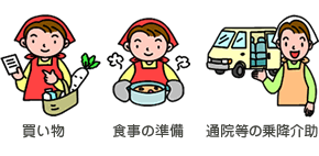 買い物 食事の準備 通院等の乗降介助